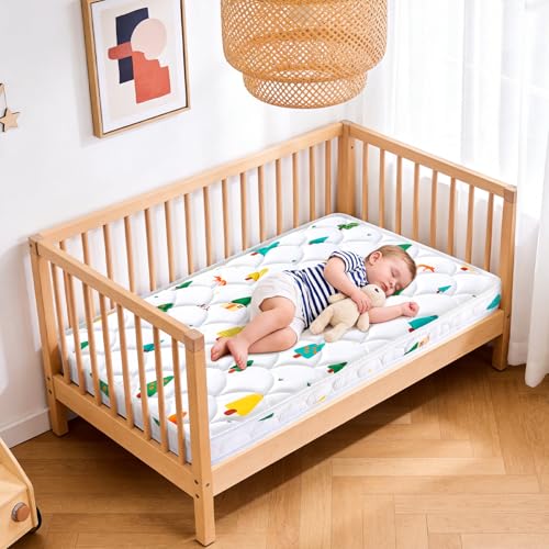 Mini Crib Mattress 38" x 24" x 4"- Firm Support and Comfort Premium Foam,Noiseless and Odorless,Hypoallergenic Mini Crib Mattress,Fits Mini and Portable Cribs,Dual Sided with Soft Breathable Fabric