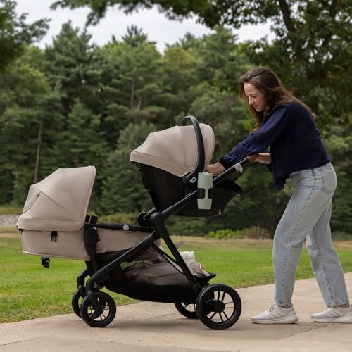 Evenflo Pivot Xpand NXT Travel System Featuring LiteMax NXT Infant Car Seat (Coal Black)