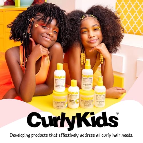 CurlyKids Textured Hair Care Set for Kids, Spray, Shampoo & Creme, 4 Pack