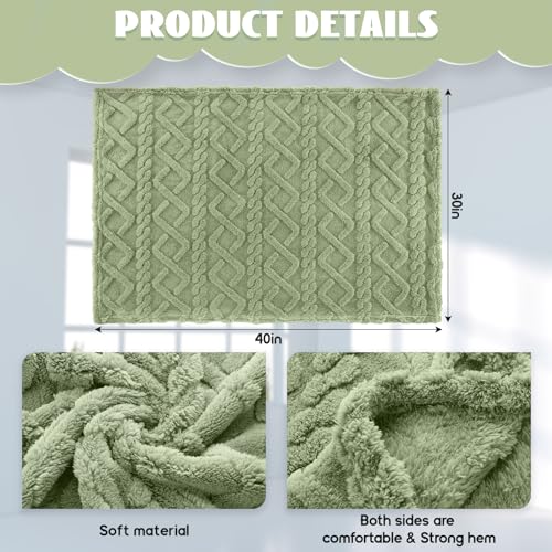VitalCozy 4 Pcs Fleece Baby Blankets for Boys Girls 3D Soft Plush Warm Baby Receiving Blankets 30" x 40" Cozy Fluffy Infant Toddler Newborn Swaddling Blanket for Crib Nursery Bed(Blue,Green)