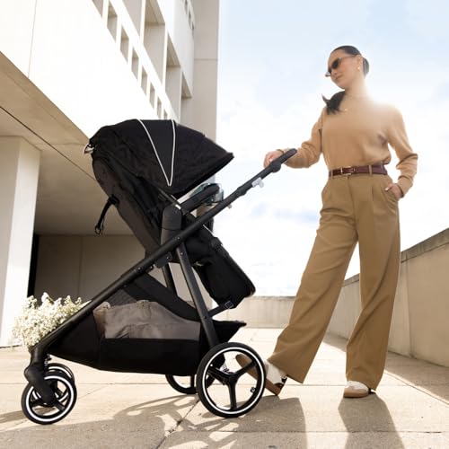 Evenflo Shyft Intuiti+ Travel System Featuring Revolve180 LiteMax™ NXT Rotating Rear-Facing Lightweight Preemie and Infant Car Seat with SensorySoothe 3-30 lbs. (Angler Tweed)