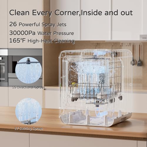 VBSUTO Baby Bottle Washer Pro,All-in-One Bottle Washer and Sterilizer and Dryer,Cleans 6 Baby Bottles Simultaneously,Baby Bottle Washer for Bottles, Pump Parts & Baby Essentials