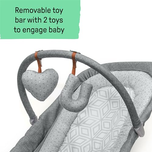 Summer by Ingenuity 2-in-1 Bouncer & Rocker Duo (Heather Gray) Convenient and Portable Rocker and Bouncer for Babies Includes Soft Toys and Soothing Vibrations