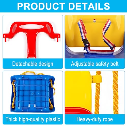 Toddler Swing, 3-in-1 Swing Sets for Backyard, Baby Swing Outdoor/Indoor, Toddler Swing Set Suitable for Children 6 Months and Older