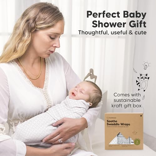KeaBabies 3-Pack Organic Baby Swaddles for Newborns, Infant (Nordic, 0-3M)