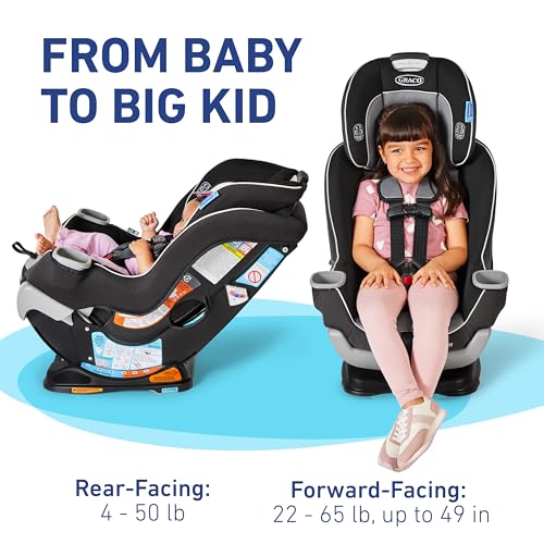 Graco® Extend2Fit Convertible Baby Car Seat, Rear and Forward Facing, Adjustable Extension Panel for Extra Legroom, Gotham
