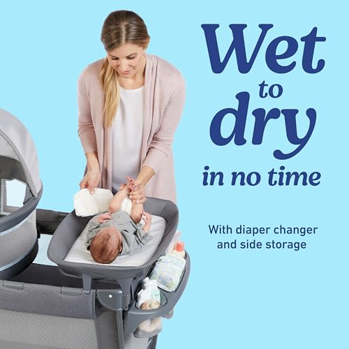 Graco® Pack n Play Dome LX Playard with Baby Bassinet Lightweight Portable Crib Push-Button Fold Travel Crib Redmond Convertible