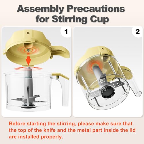 Veroline Baby Food Maker, One Button Rotate Control Baby Food Processor, Baby Puree Maker with Steaming and Grinding Functions, Baby Food Steamer and Blender, Yellow