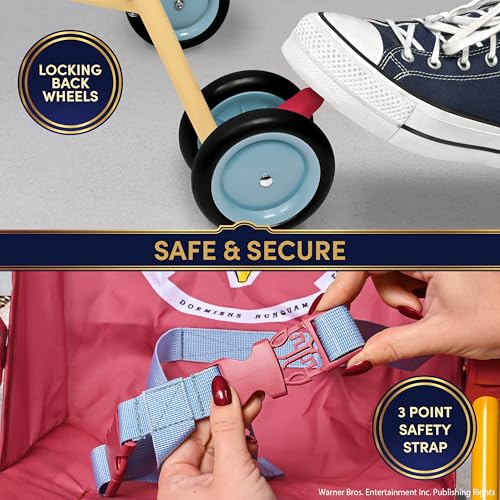 Harry Potter Umbrella Stroller for Toddlers – Lightweight Foldable Travel Stroller with 3-Point Harness, Locking Wheels, Adjustable Canopy, Compact & Portable