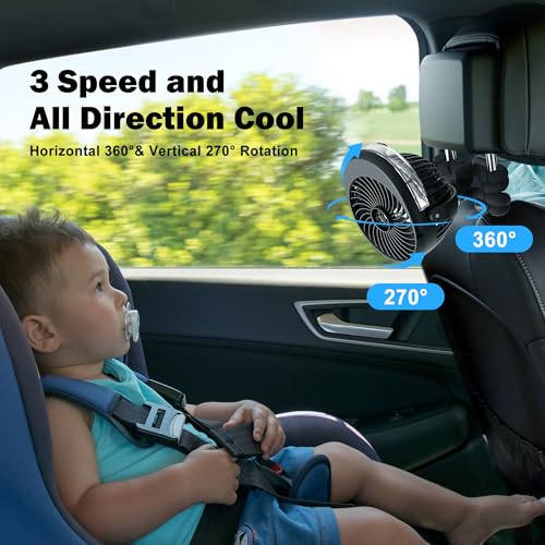 Baby Stroller Fan, Misting Fan Portable, Baby Boy Newborn Essentials Must Haves, Mist Cooling Spray Fans for Car Seat 4000mah Rechargeable, Camping Travel Beach Disney World Essentials Registry Gift