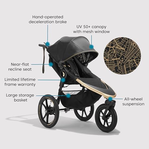 Baby Jogger® Summit X3 3-Wheel Jogging Stroller with Hand Brake One-Hand Compact Fold & All-Wheel Suspension, City Royalty