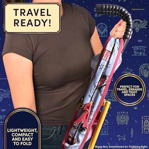 Harry Potter Umbrella Stroller for Toddlers – Lightweight Foldable Travel Stroller with 3-Point Harness, Locking Wheels, Adjustable Canopy, Compact & Portable