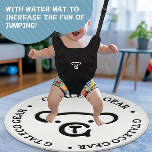 G TALECO GEAR Baby Jumper with Stand,Baby Bouncer,Easy Set-Up,Baby Exerciser for Active Babies,Suitable for Indoor and Outdoor, Water Mat Include (Black)