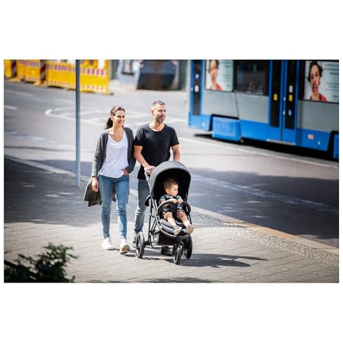 hauck Rapid 3R All-Terrain Pushchair Baby Stroller for Toddlers – 3 Rubber Wheels, UPF 50+ Canopy, Adjustable Reclining Seat & Height Handle, and Compact One-Hand Fold
