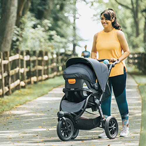 Chicco Activ3 Jogging Stroller Travel System, Activ3 Jogging Stroller with KeyFit 30 Infant Car Seat and Base, Solar/Grey