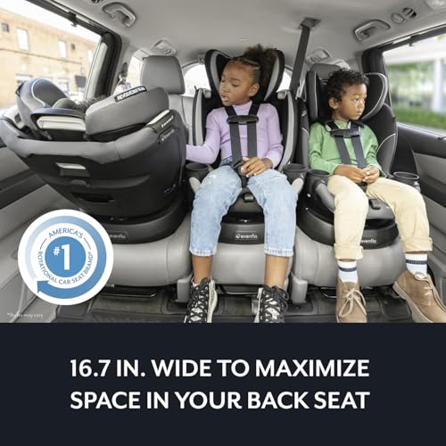 Evenflo Revolve360 Slim 2-in-1 Rotational Car Seat with Quick Clean Cover (Salem Black)