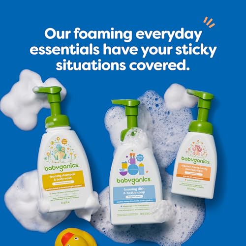 Babyganics Baby Shampoo + Body Wash Pump Bottle, Chamomile Verbena, 16oz, 3 Pack