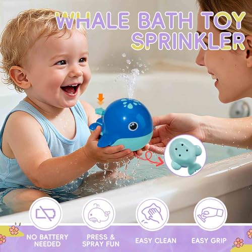 Mold Free Bath Toys, 11PCS | Safe Easy Clean & Fun Floating Boats & Spoon & Watering Can and Whale Bath Toy for Babies 12+ Months | Colorful Bathtub Pool Water Table Sand Toys for Babies and Toddlers