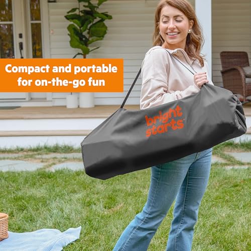 Bright Starts Pop 'N Jump Portable Baby Jumper, Foldable Indoor/Outdoor Baby Jumper with Sweet Treats with Sensory Activities, Ages 6–12 Months