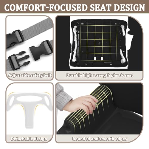 2 in 1 Toddler Swing & Baby Jumper, Foldable Baby Jumper with Soft Cushion, Foldable Indoor & Outdoor Use, Easy to Install & Store Swing Sets for Backyard Play (Black)