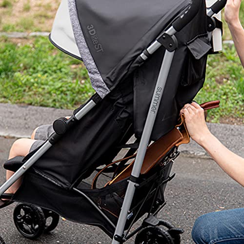 3Dlite ST Convenience Stroller, Black & Gray - Lightweight Stroller with Steel Frame, Large Seat Area, Multi-Position Recline, Large Storage Basket - Infant Stroller for Travel and More