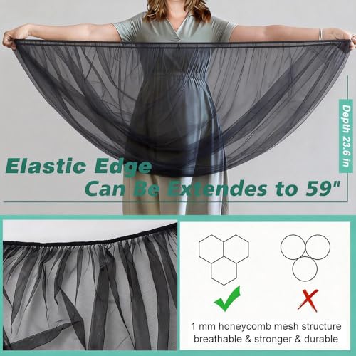 Baby Stroller Mosquito Net (2 Pack) - Durable Mesh Protection for Bassinets, Cradles, Playards, Pack N Plays & Portable Mini Cribs | Breathable Universal Fit Insect Barrier (Black)