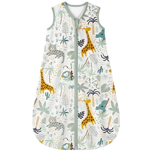 Yoofoss Baby Sleep Sack 0-6 Months 0.5 TOG Baby Wearable Blanket, 100% Organic Cotton Infant Toddler Sleeping Sack 2-Way Zipper Lightweight Sleep Sack, Giraffe