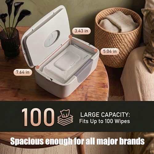 GOGO Pure Wet Wipe Warmer | Dispenser for Baby, Make Up, Adult Care - Auto Off Lights for Nighttime Changes, Dual Heat for Comfort, Top Heating, Moisture Lock Silicone and Large Capacity- Amazon only
