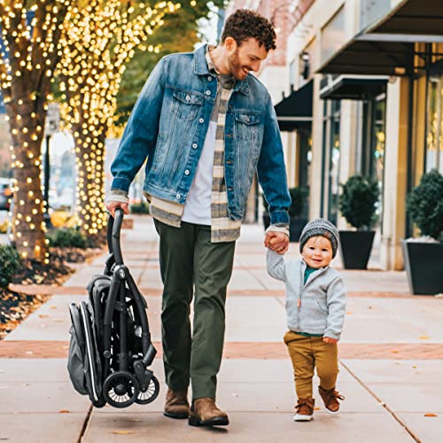 Chicco Presto Self-Folding, Compact Stroller with Canopy, Lightweight Aluminum Frame Umbrella Stroller, for Babies and Toddlers up to 50 lbs., Graphite/Grey