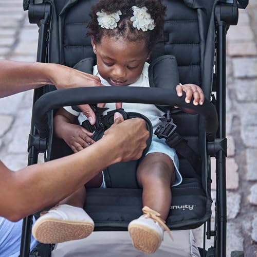 Ingenuity 3Dquickclose CS+ Compact Fold Stroller – Lightweight Stroller with Oversized Canopy, Extra-Large Storage and Compact Fold, Black