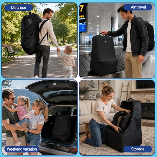Graco Padded Car Seat Travel Bag & Infant Carrier Backpack, Black