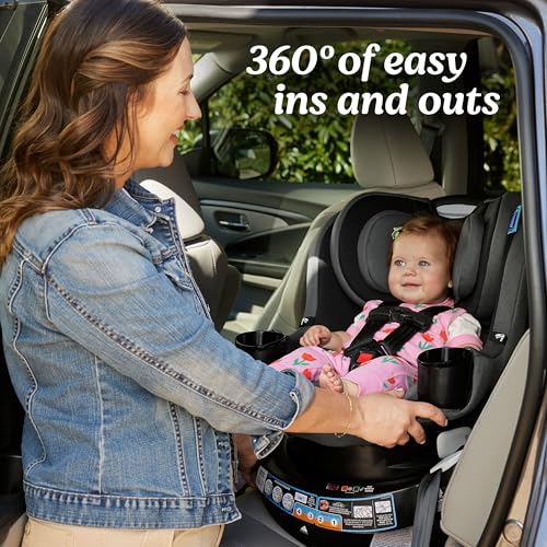 Graco EasyTurn 360 2-in-1 Rotating Convertible Car Seat, 360 Degree Rotating Infant to Toddler Rotating Car Seat, 2 Modes Rear and Forward Facing, Slim Design, Cyran