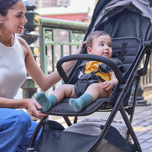 Ingenuity 3Dquickclose CS+ Compact Fold Stroller – Lightweight Stroller with Oversized Canopy, Extra-Large Storage and Compact Fold, Black