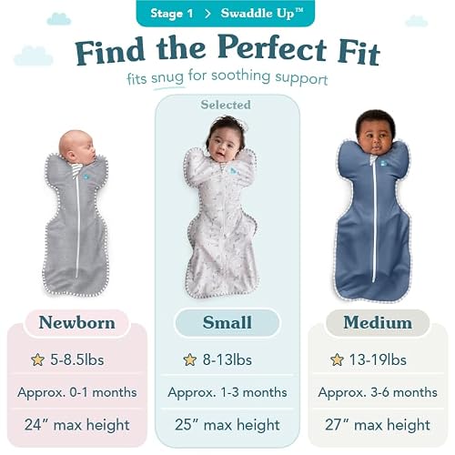 Love to Dream Swaddle UP, Sleep Sack 0-3 Months, Self-Soothing, Improves Sleep, Secure Fit Helps Calm Startle Reflex, Baby Essentials Must Haves Newborn, 1.0 TOG, 8-13 lbs, Oatmeal