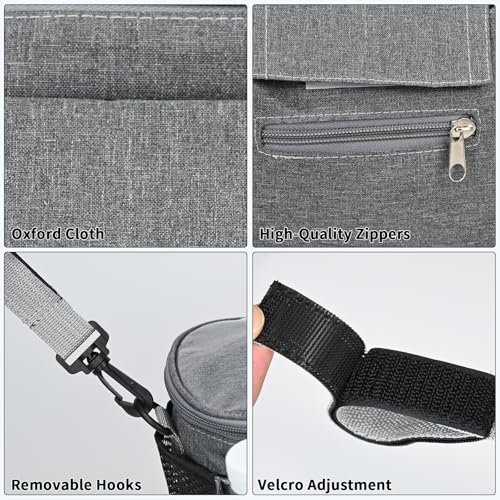 Smlper Stroller Organizer with Insulated Cup Holders - Universal Stroller Caddy Bag Fits for Uppababy, Baby Jogger, Nuna - Detachable Shoulder Strap & Large Storage for Diapers, Wipes (Grey)