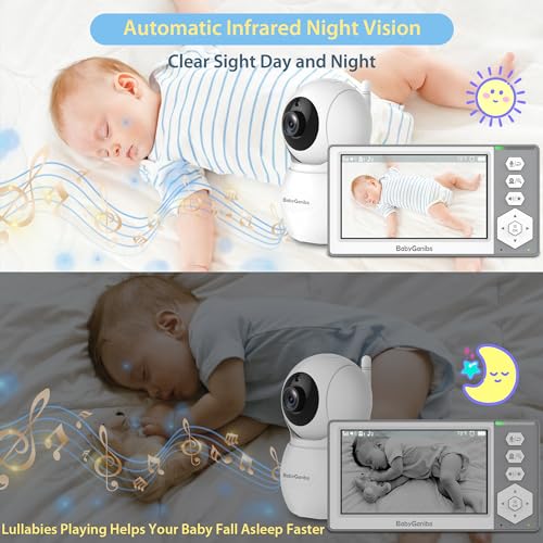 Baby Ganibs Baby Monitor with Camera and Audio, 4.3'' Video Baby Monitor with 1000ft Long Range and 30-Hour Battery, No WiFi,Night Vision, ECO Mode, 2-Way Talk