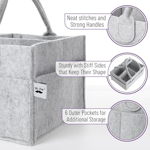 Mr. Pen- Baby Diaper Caddy Organizer, Gray, Medium