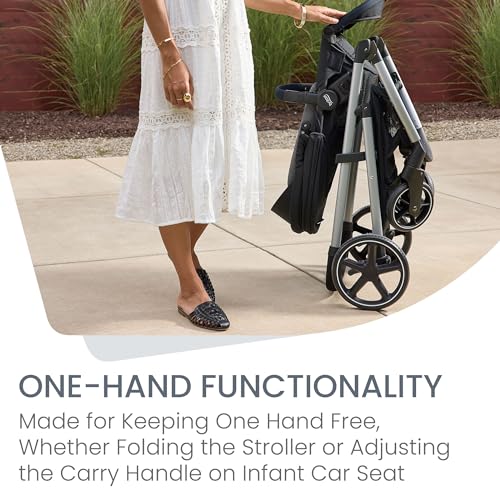Britax Willow Grove SC Travel System, Infant Car Seat Stroller Combo with Willow SC Infant Car Seat, Alpine Base, and Grove Stroller; ClickTight Technology, SafeWash & StayClean Fabrics — Pindot Onyx