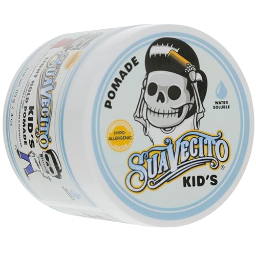 Suavecito Kid's Pomade Calming Chamomile Scent Light Hold 4 oz. - Water Based Flake Free Hair Gel - Dermatologist-Tested, Hypoallergenic Formula - Free of Sulfates, Parabens, and Phthalates