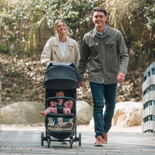 Inglesina Quid³ Lightweight Compact Travel Stroller for Baby & Toddler 0-55 lbs – One-Hand Fold, Reclining Seat, Airline Approved, Car Seat Compatible, UPF 50+ Canopy – Cosmic Black