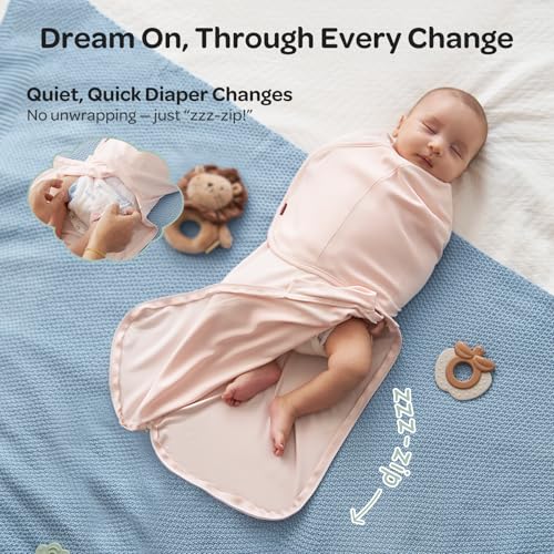 Momcozy Swaddles for Newborns, Quiet Fastener Swaddle for Infant 0-3 Months