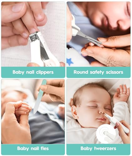 Baby Grooming Kit for Newborns, All-in-One Baby Care Essentials with Nail, Hair, Nasal and Temperature Care Tools for First-Time Parents Home and Travel Used