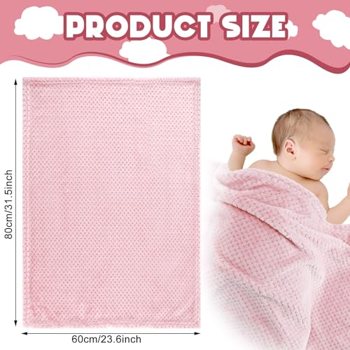 Frienda 4 Pcs Baby Fuzzy Blanket Fluffy Baby Blanket for Boys Girls Soft Warm Infant Newborn Toddler Receiving Nursery Bed Supplies, 32 x 24 Inch(Pink Color)