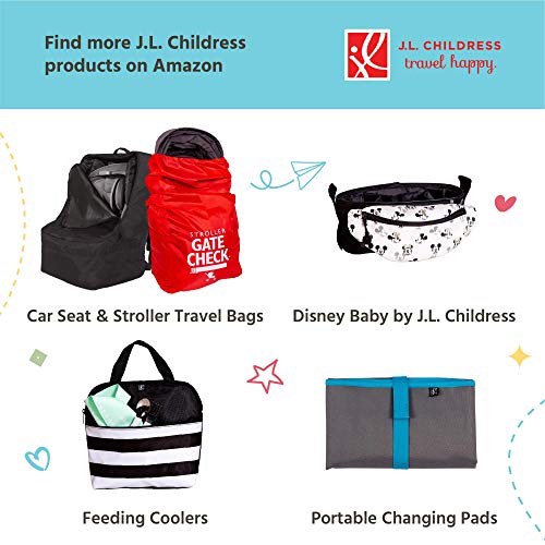 J.L. Childress Cups 'N Cargo Universal Stroller Caddy Organizer - Essential Travel Accessories for Baby Stroller, Includes Cup Holders & Mesh Storage Bag, Fits UPPAbaby, Doona, Nuna, & More - Black