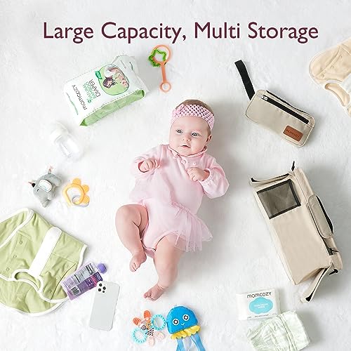 Momcozy Universal Baby Stroller Organizer, 2 Insulated Cup Holder, Detachable Zippered Pocket, Adjustable Shoulder Strap, Large capacity for baby essentials, Compact Design Fits Any Strollers