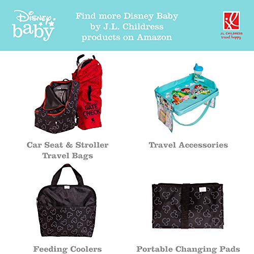 J.L. Childress Disney Baby Cups 'N Cargo Stroller Caddy Organizer with Cup Holder - Stroller Accessories Bag, Travel Essential, Mesh Storage Attachment, Universal Fit - Mickey Mouse, Black