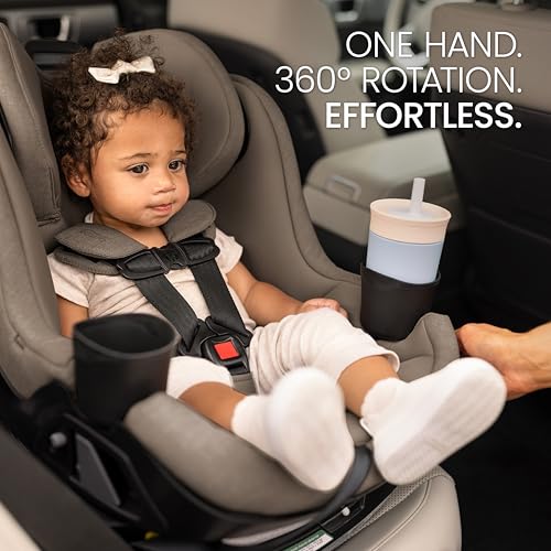 Britax Galaxy360 Slim Rotating Convertible Car Seat, 2-in-1 Rotating Car Seat for Infants & Toddlers with 360 SwivelSmooth Steel Ring, Extended Rear-Facing and ClickTight Installation – Pebble