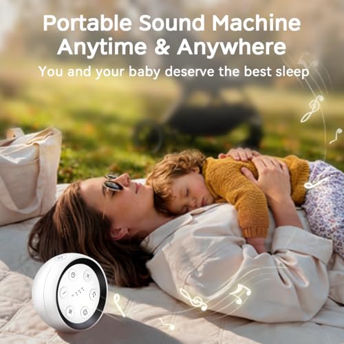 Sound Machine Baby Patter for Sleeping Cute White Noise Machine for Baby Kids Adults with 32 Soothing Sounds 32 Volume Levels Brown Noise Machine with 4 Timer Memory Funtion for Travel Office Privacy