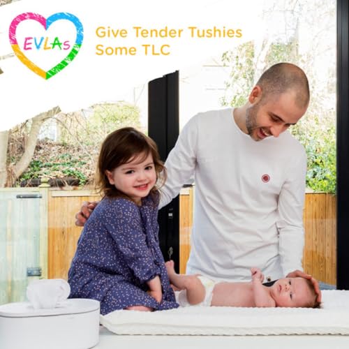 Wipe Warmer - Large Capacity Wipe Warmer and Baby Wet Wipes Dispenser with Even Warming and Built-In Nightlight - Newborn Essentials by EVLA’s (White)