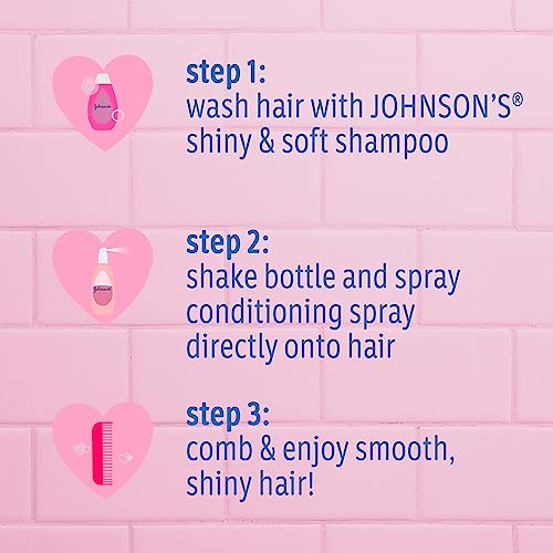 Johnson's Shiny & Soft Kids' Shampoo with Argan Oil & Silk Proteins, Daily Kids’ Hair Wash Gently Cleanses & Boosts Natural Shine & Softness, No Added Parabens & Sulfates, 13.6 fl. oz